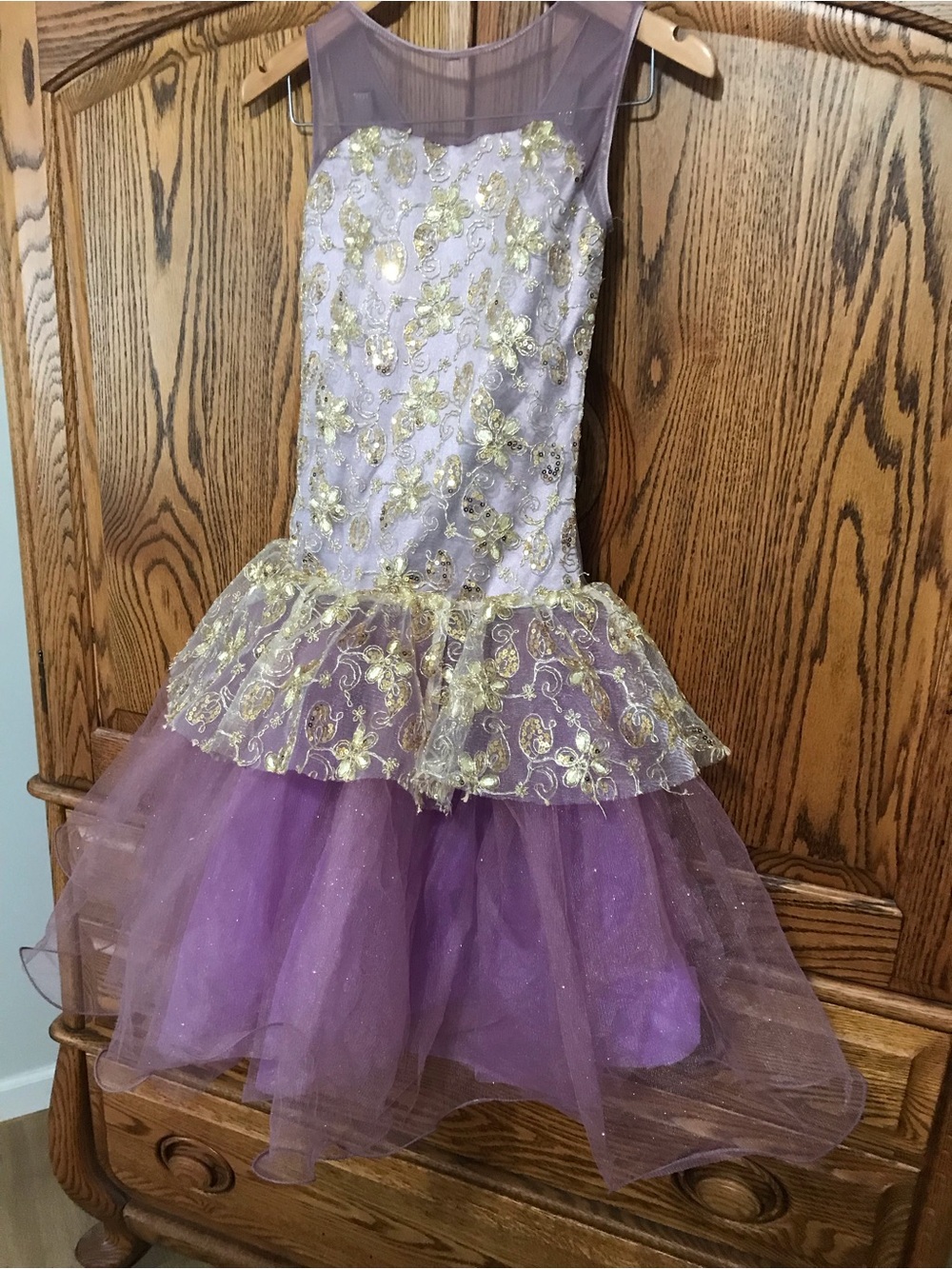 Weissman Adult Small Dance Ballet Costume Purple Gold Dress Tutu